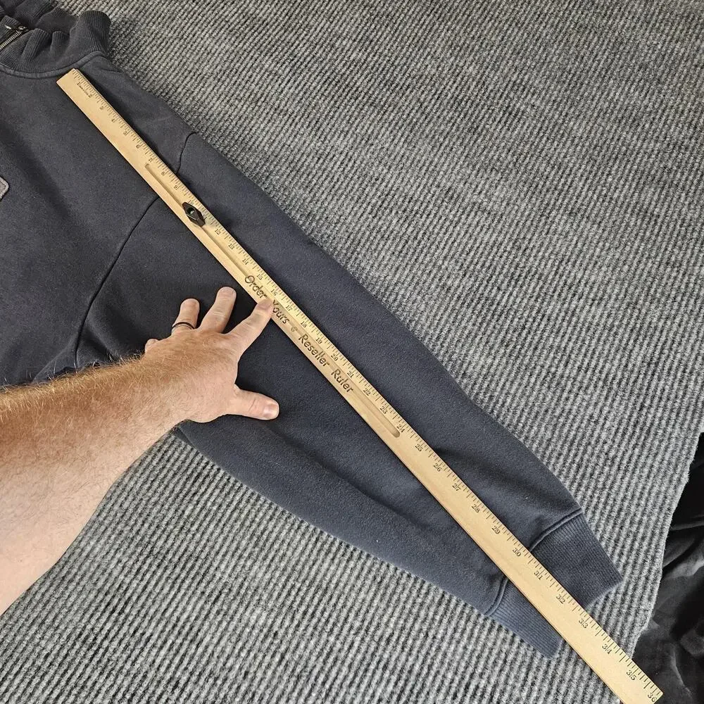 Cabelas Sweatshirt Mens 3XL Gray Quarter Zip Mock Fleece Pullover Embroidered - Picture 9 of 12